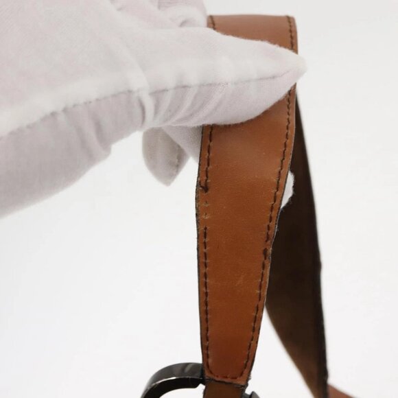 Salvatore Ferragamo Gancini Shoulder Bag Suede Brown Auth - Picture 6 of 16